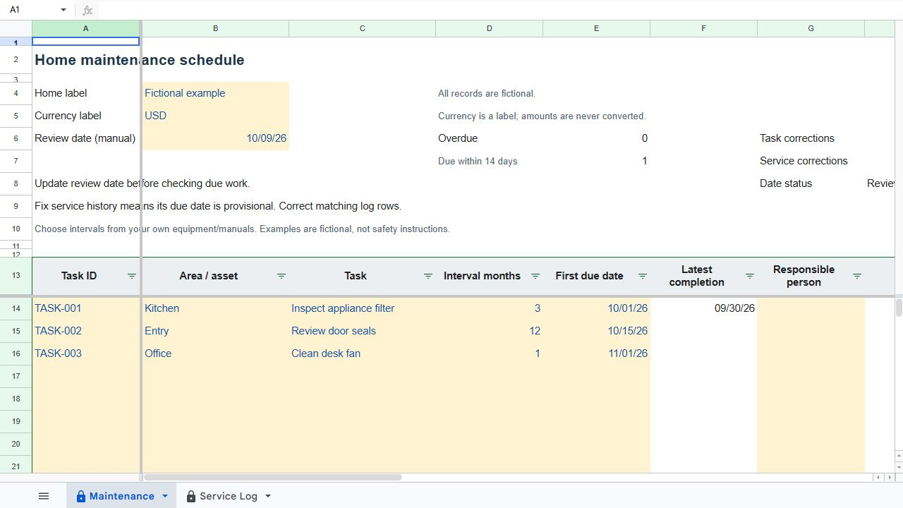 Home Maintenance & Service Log product preview
